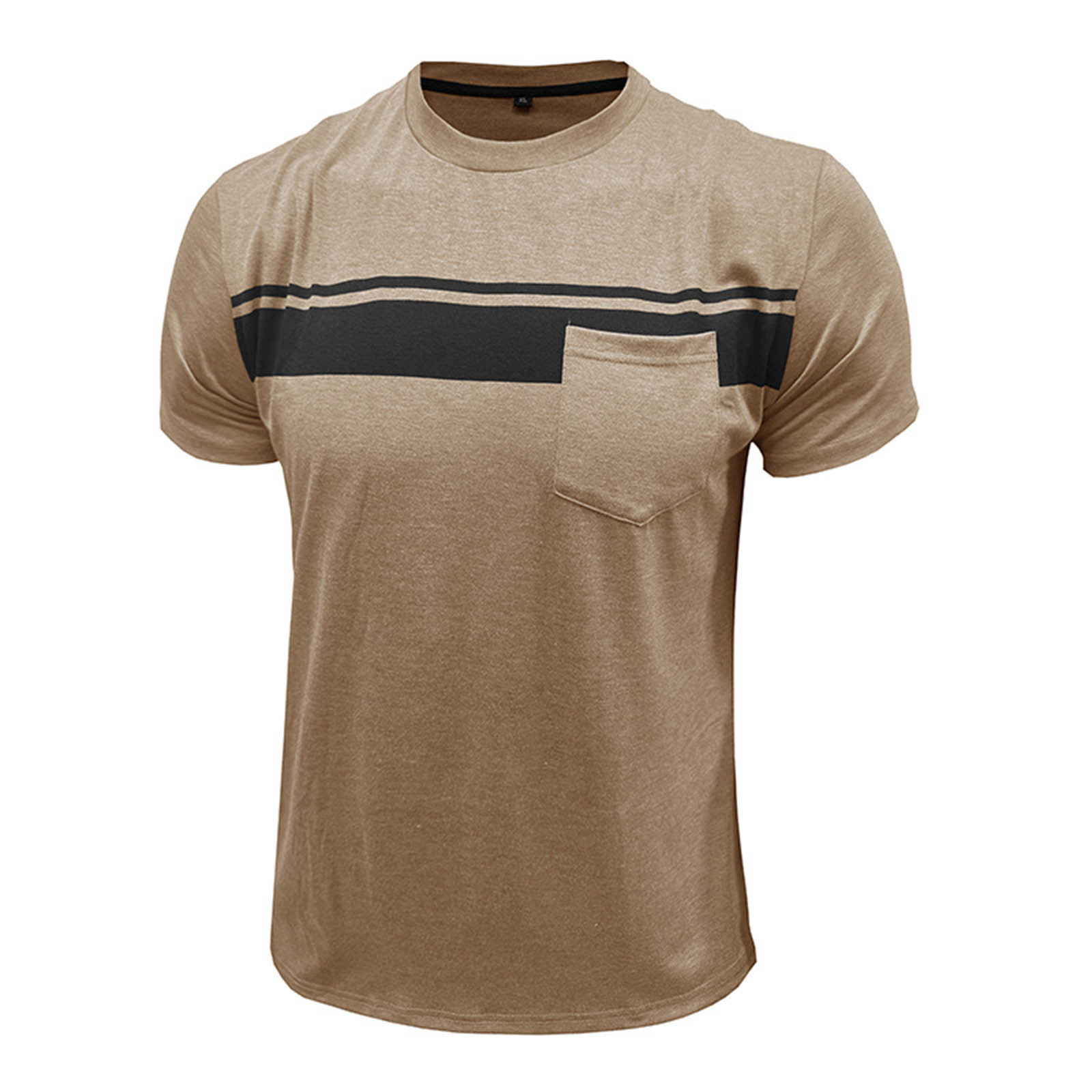 thumbnail image 5 of Camiseta de manga corta con cuello redondo y estampado a rayas para hombre, gráficos en 3D, poliéster y spandex, ropa informal para el día a día, tallas S-XXXL, 5 of 7